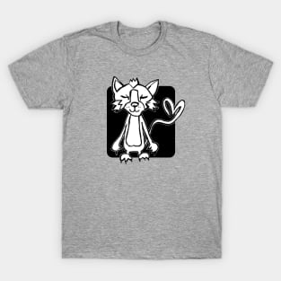 Wild Punk Cat Drawing, With Love T-Shirt